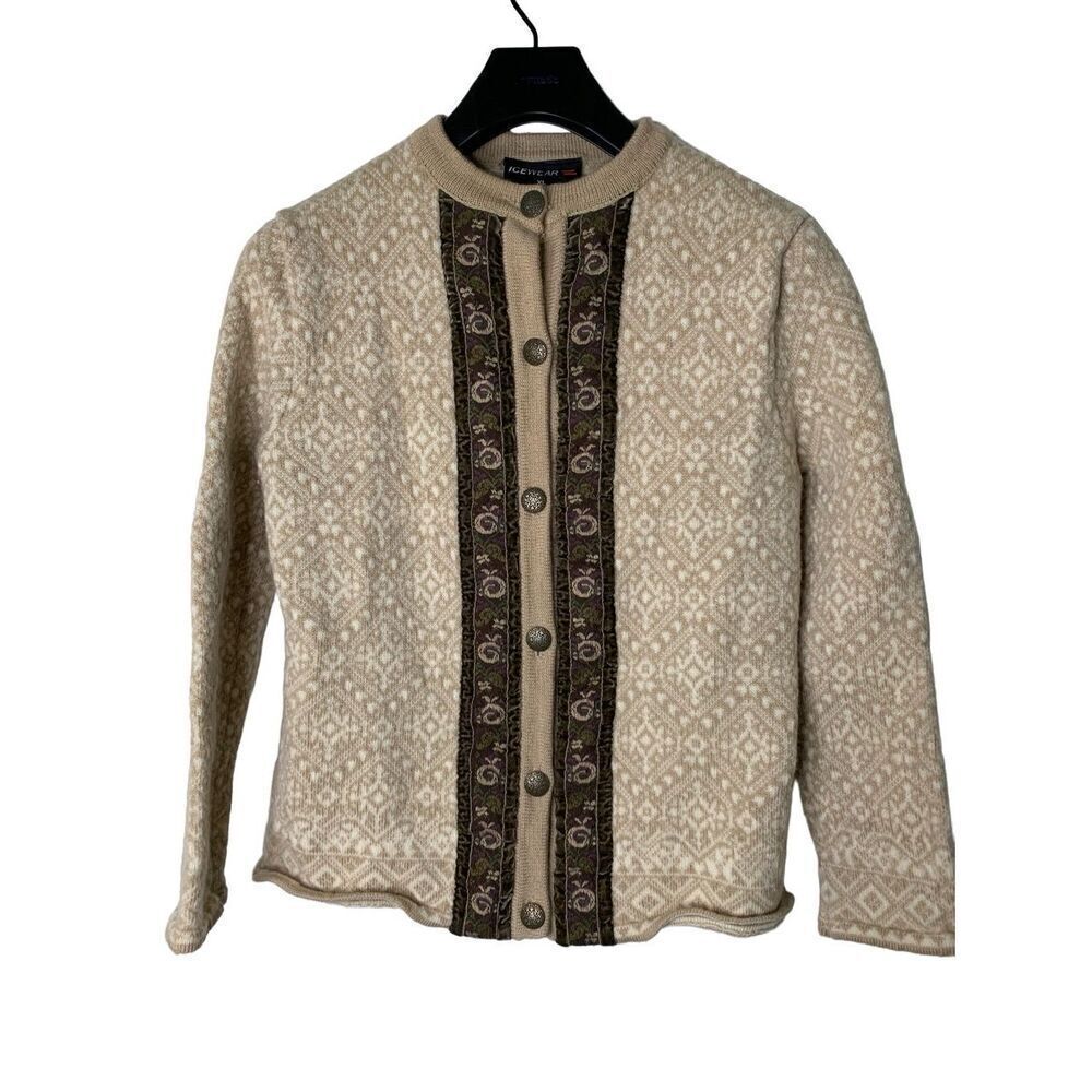 ICEWEAR 100% pure new wool sweater cardigan nordic icelandic women's size XL